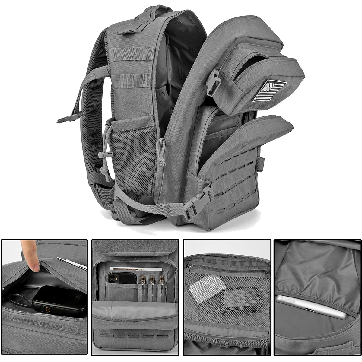 Mochila táctica MOLLE militar para supervivencia - imagen 2