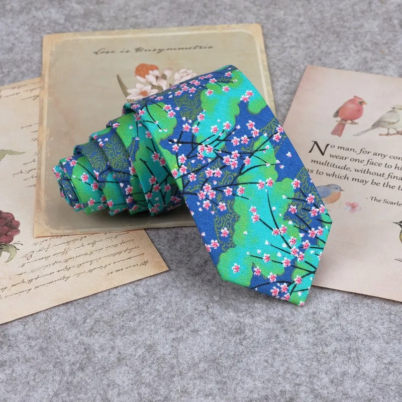 Krawatte mit Blumendruck für Männer und Frauen, schmale Krawatte für Hochzeit, lässige Herrenkrawatten, klassische Fischente, Anzüge, schmale Krawatten, Krawatte – Detail 25