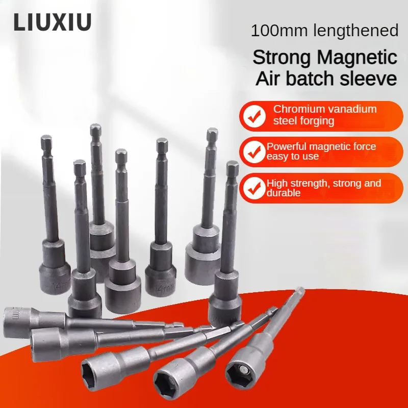 Lixiu 100mm HEX impact socket set extended socket strong magnetic and deepen Inner hexagon screwdriver screwdriver bit set