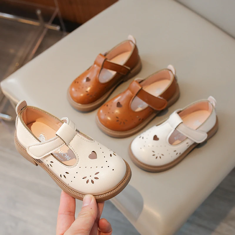 

Girls' Small Pu Leather Spring Summer New Baby Boy Soft-soled Princess Shoes Solid Color Casual School Student Loafer