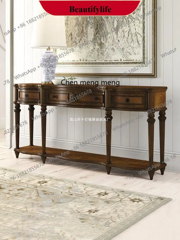 

f185 Американский входной столик из цельного дерева, торцевой шкаф в прихожей в стиле ретро, европейский стиль, коридорный шкаф, спинка дивана несколько