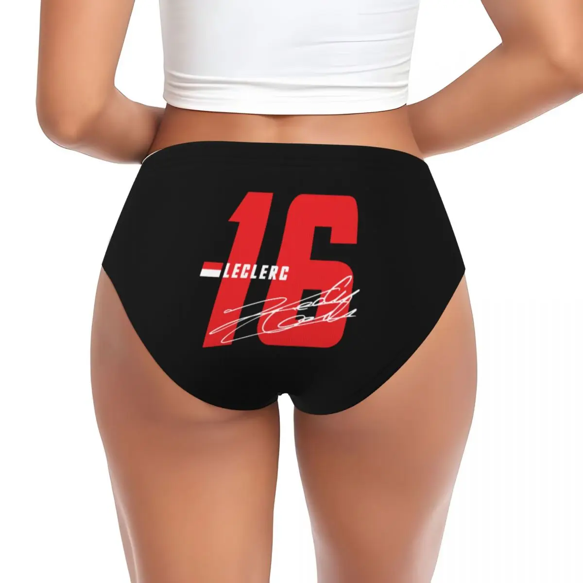 Custom Charles Leclerc 16 Signature Number Brief Panties Womens Breathable Underwear