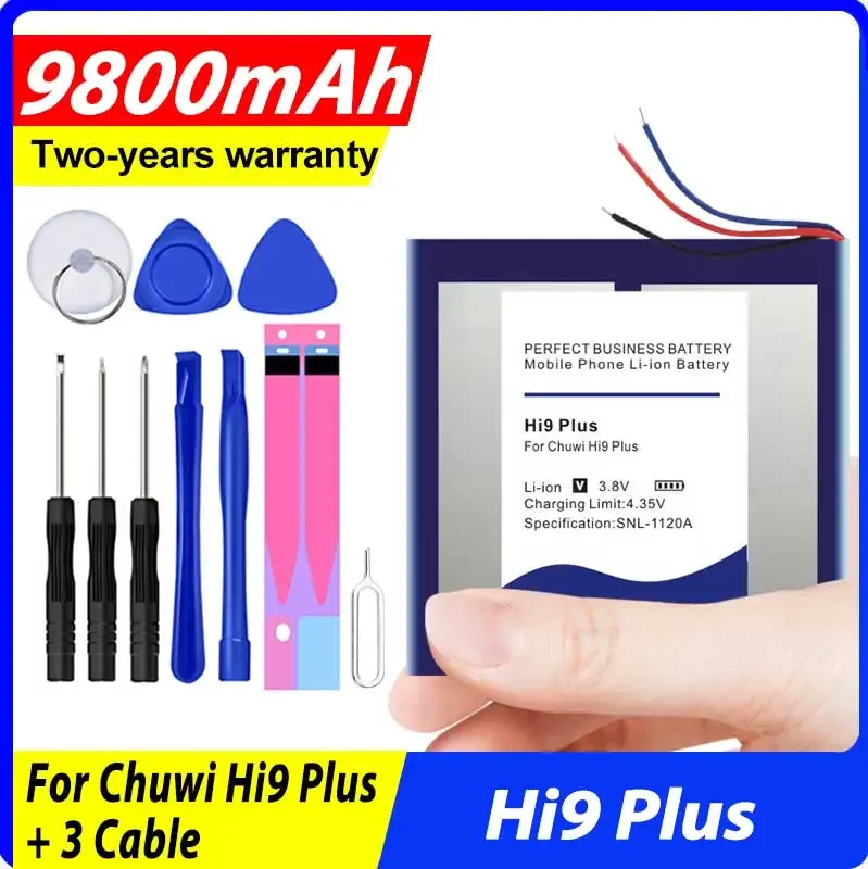 9800mAh Battery for Chuwi Hi9 Plus Hi9Plus Tablet PC 3-wire Bateria