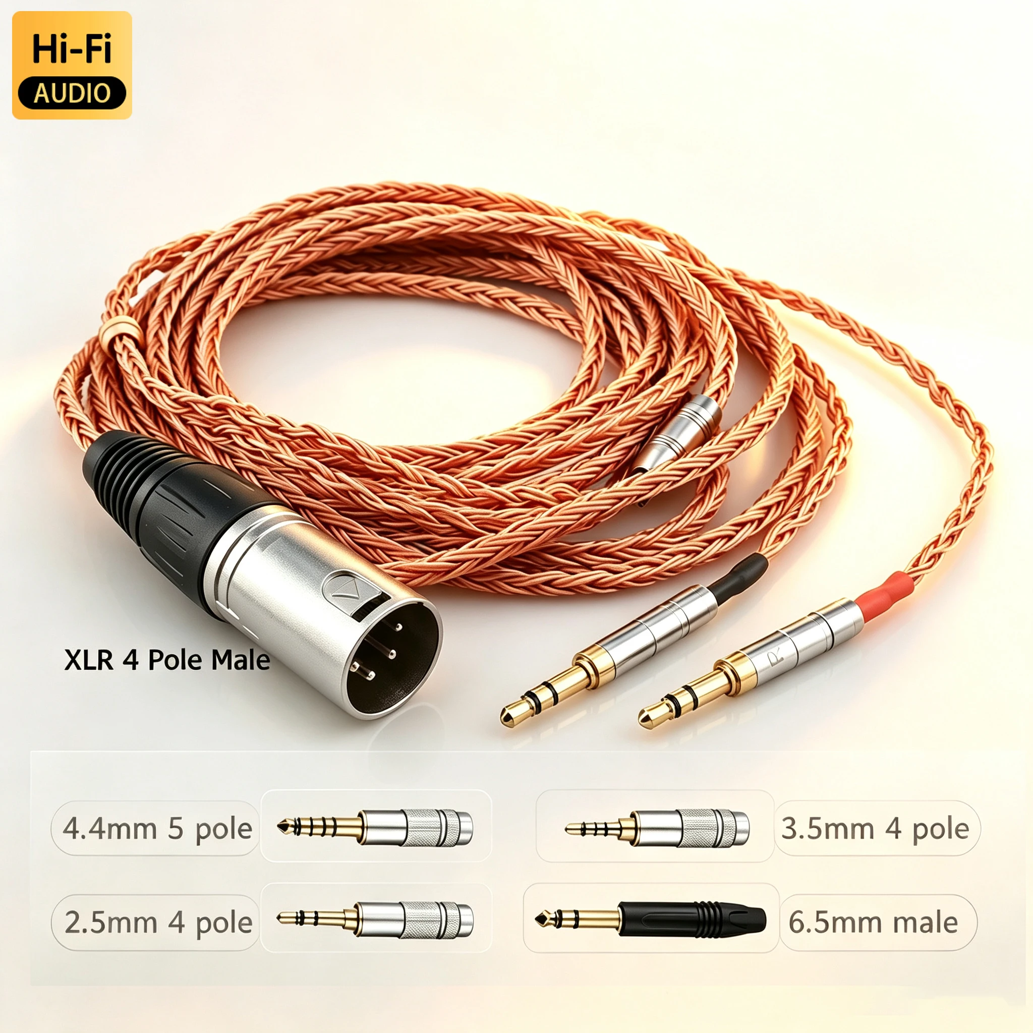 HiFi XLR 3.5/4.4mm 16 코어 99% 순수 7N OCC 구리 헤드폰 케이블 Hifiman Sundara Ananda HE1000se HE6se he400i he400se Arya용