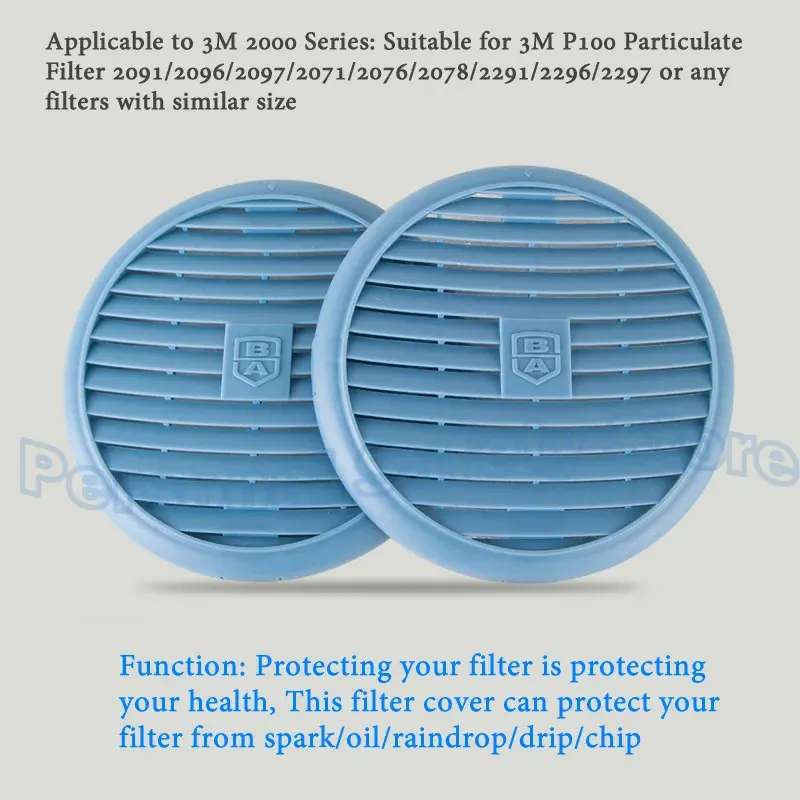 2Pcs Waterproof Filter Cover For 2091 2097 P100 Particulate Filter Replacement For 6200/7502/6800 Gas Chemical Respirator Mask