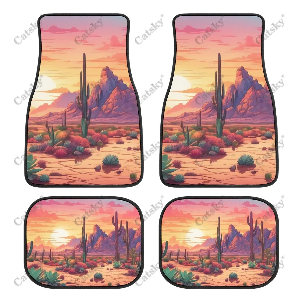 

Desert With Cactus Trees Auto Floor Mats Carpet, Customized Car Floor Mats All Weather Automotive Floor Pad for Stylish