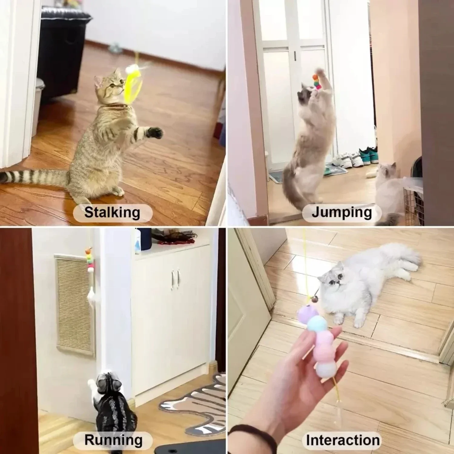 Funny and Elastic Cat Scratch Rope Toy for Pet Cats - Interactive Hanging Door Toy - Entertaining and Interactive Teaser Supplie