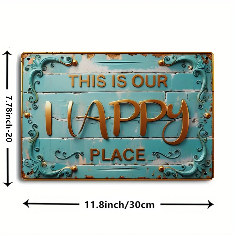 Vintage Happy Place Metal Sign 2