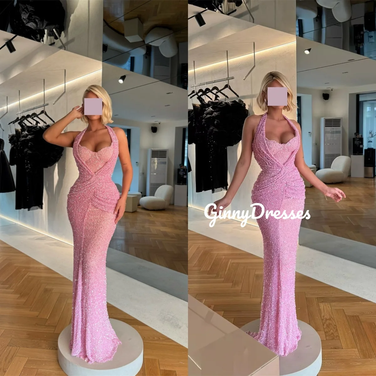 

Настроить платья для выпускного вечера Розовая Русалка Милая длиной до пола Роскошные вечерние платья Кружева на молнии без рукавов Vestidos De Fiesta