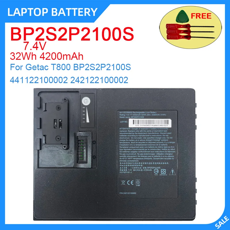 New Laptop Battery BP2S2P2100S 7.4V 32Wh 4200mAh High Quality For Getac T800 BP2S2P2100S 441122100002 242122100002