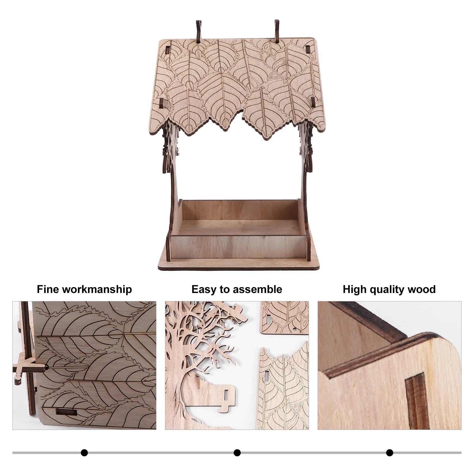 

Wooden Bird Feeder Outdoor Durable Feeding Tool Garden Balcony Small Space Easy Hanging Bird Supplies Feeding Nest Yard