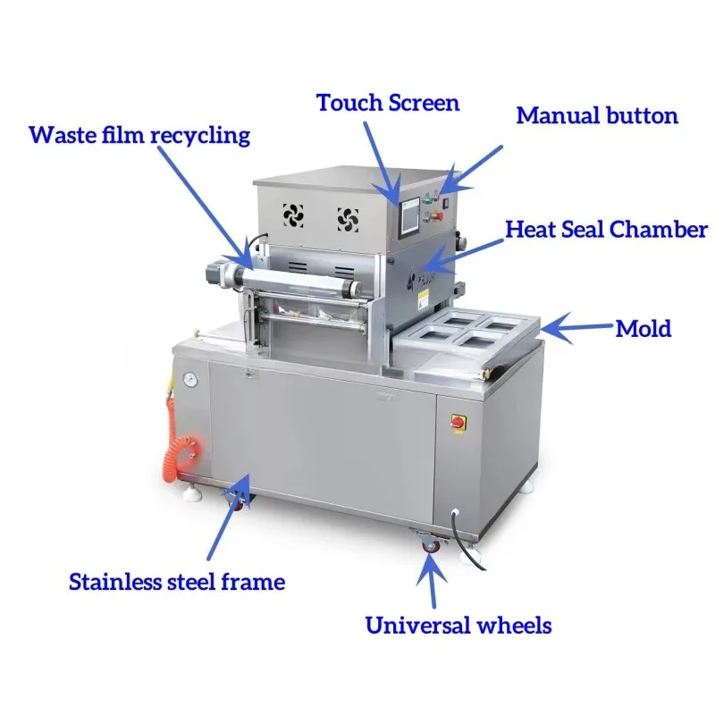 Semi-Automatic Map/VSP Tray Sealer Machine Modified Atmosphere Packing Machine Customized