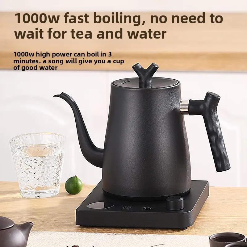 Gooseneck Electric Kettle 1L 304 Stainless Steel Temperature Control Coffee Pot ±1°F Precision Digital Fast Heating 1500ml
