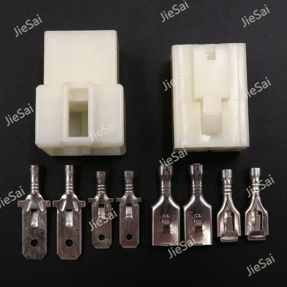 4 Pin Male Female Composite Connector For Automobile 6.3 7.8 Series Plastic Housing Wire Cable Socket