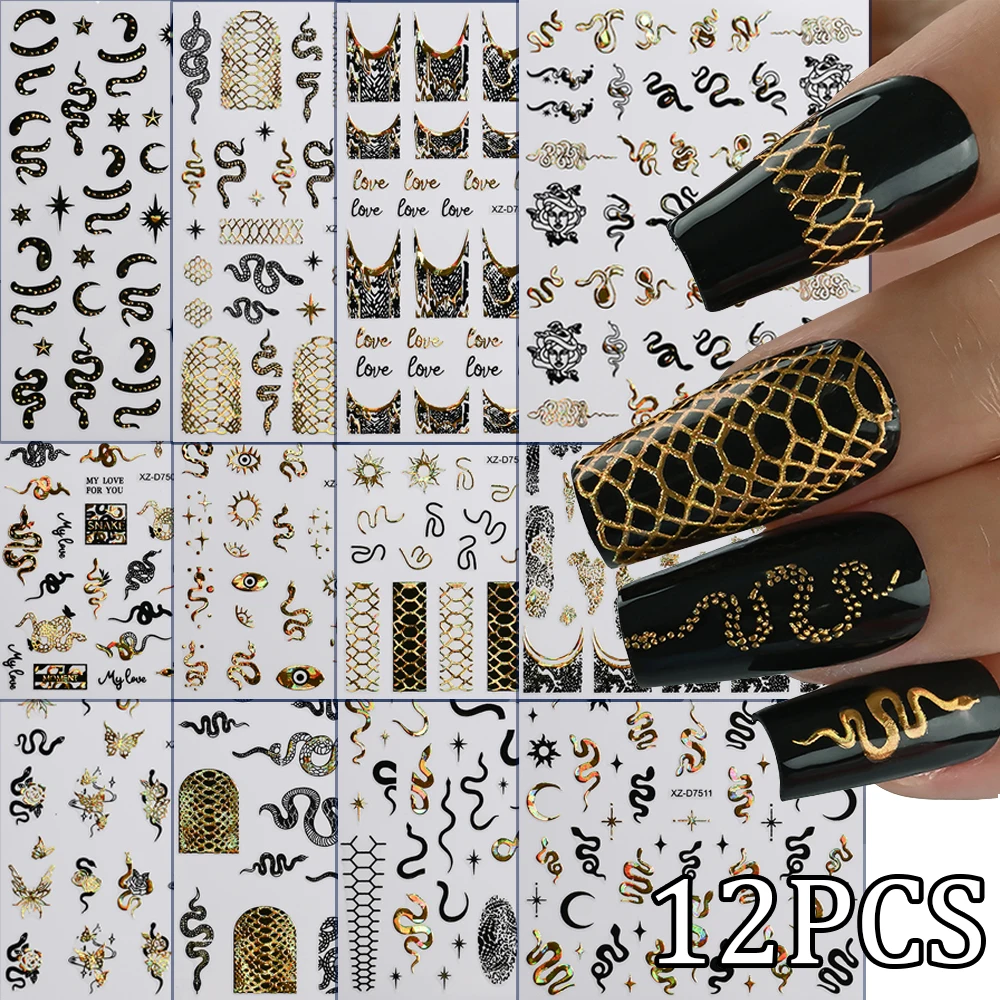 12Pcs Golden Black …