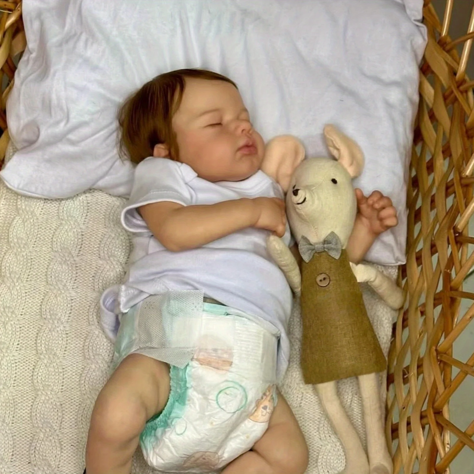 

Очаровательная 20-дюймовая реалистичная кукла Reborn Baby Girl Risbecko — ручная роспись с видимыми венами — подарок на день рождения/Рождественский подарок