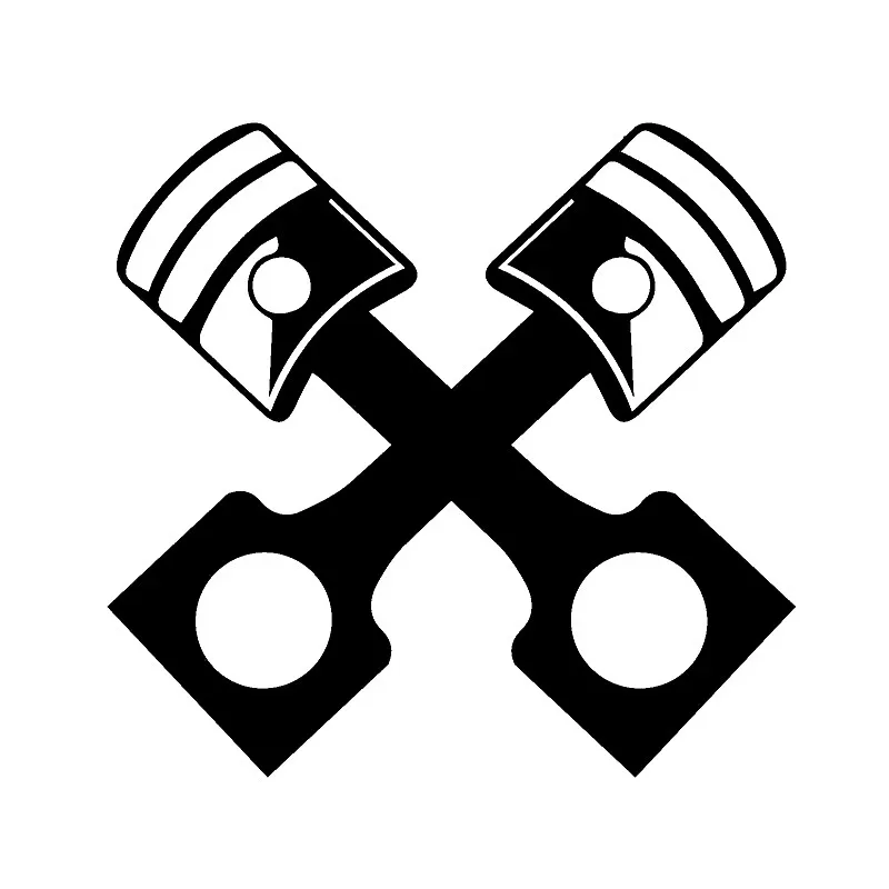 15 * 14cm piston cross design for car windows, bumpers, motorcycle accessories, decorative vinyl waterproof car stickers