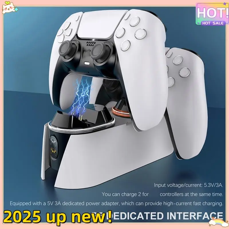 Classy-Dual Fast Charger For PS5 Controller Charger Station Charging Cradle Dock Station With LED Indicator For PS5 Dualsense