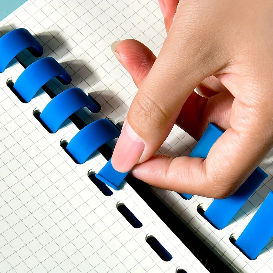 A6 Notebook - Cute Sticky Note Pads, 40 Pages Notebook Loose Leaf Soft Rubber Ring Pocket Ledger For Refillable Journal Office