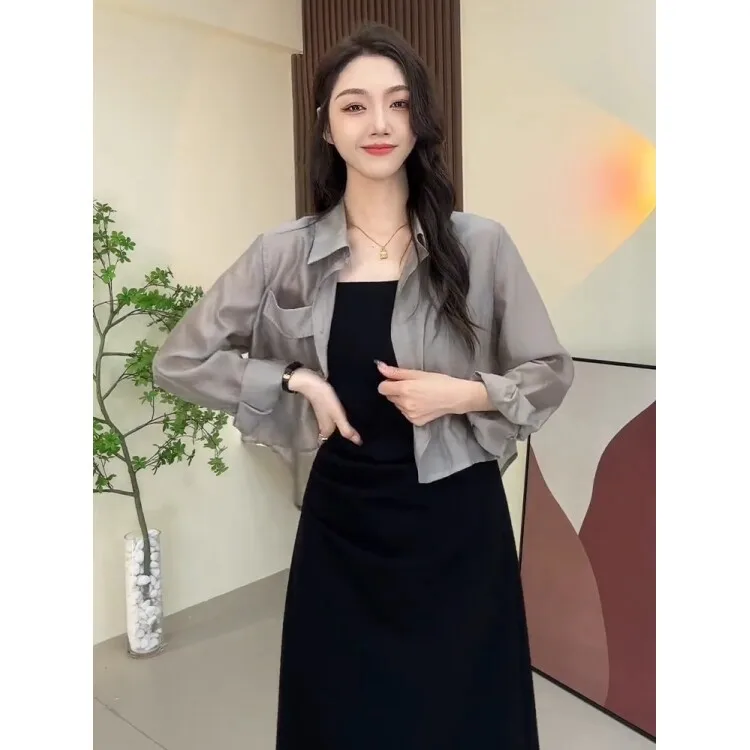 Summer Short Sleeve Sun Protection Shirt Women's Fashion Slim Fit Lightweight Elegant Top Korean Style Commute Wind