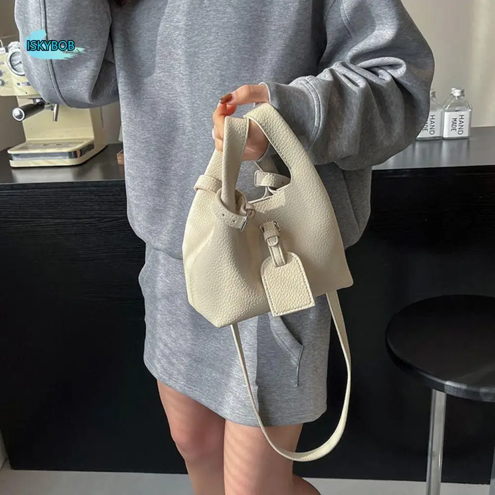 

Pure Color Vegetable Basket Bag Large Capacity Women's Tote Bag Shoulder Bag Mother Child Package Korean Style Crossbody Bag