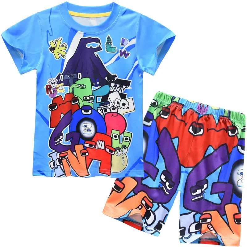 2023 hot alphabet lore game summer kids sport casual clothing sets baby girls boys cosplay costumes T-shirt shorts 2 piece set