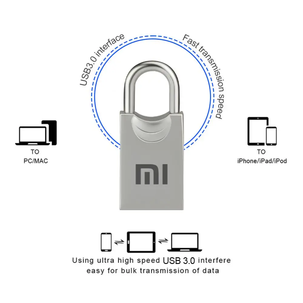 Xiaomi-unidad Flash USB 100% Original, Pendrive de Metal de alta velocidad, 256 GB, 512