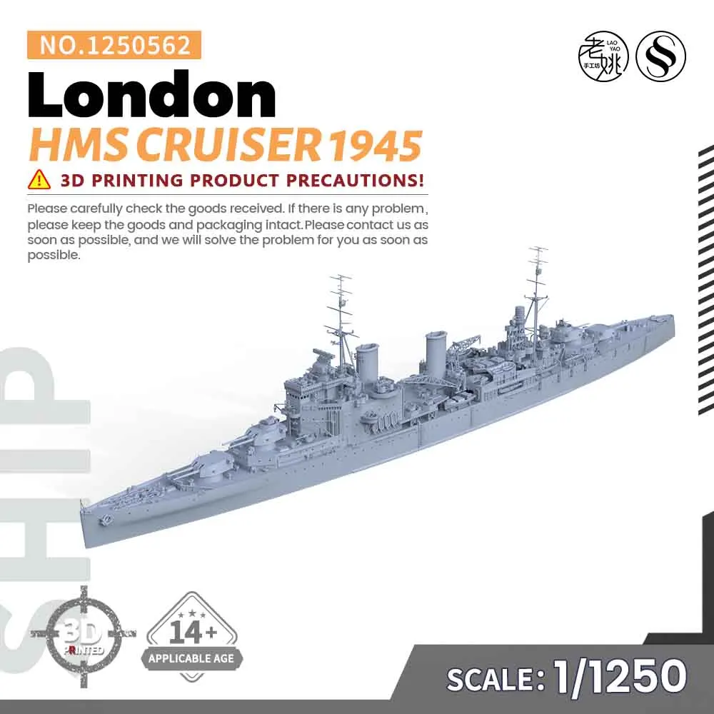 

SSMODEL SS562 1/1250 Military Model Kit HMS London Cruiser 1945 WWII WAR GAMES