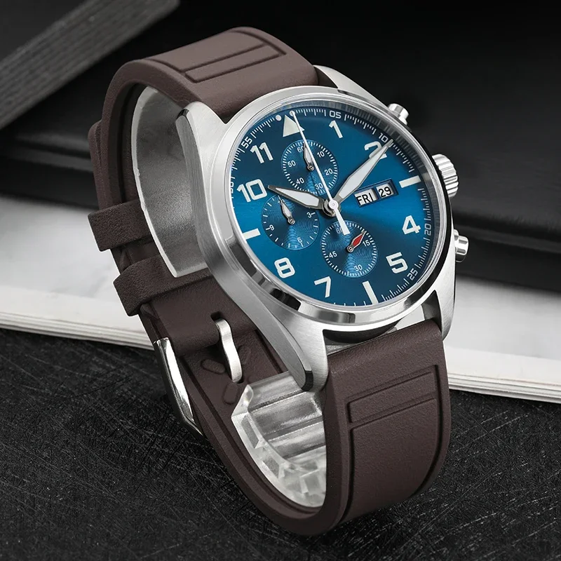 Militado ML04 39mm Quartz Watch Sapphire Crystal Super BGW9 Luminous 100m Water Resistant Stainless Steel Chronograph Watches