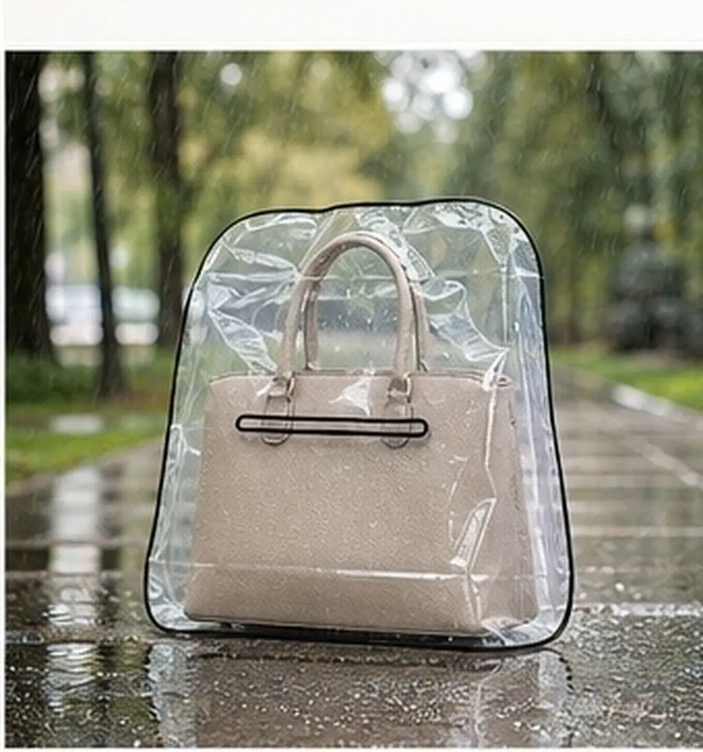 Handbag Rain Cover Transparent Eva Waterproof Raincoat Protector for Hiking Camping Purse Storage Outdoor Travel