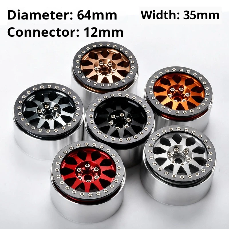 PYFORE RC Remote control car upgrade accessories Model 2.2-inch Climbing Car MK07 Yikong TRX4 Water Drop Metal Wheel Y08 4pc