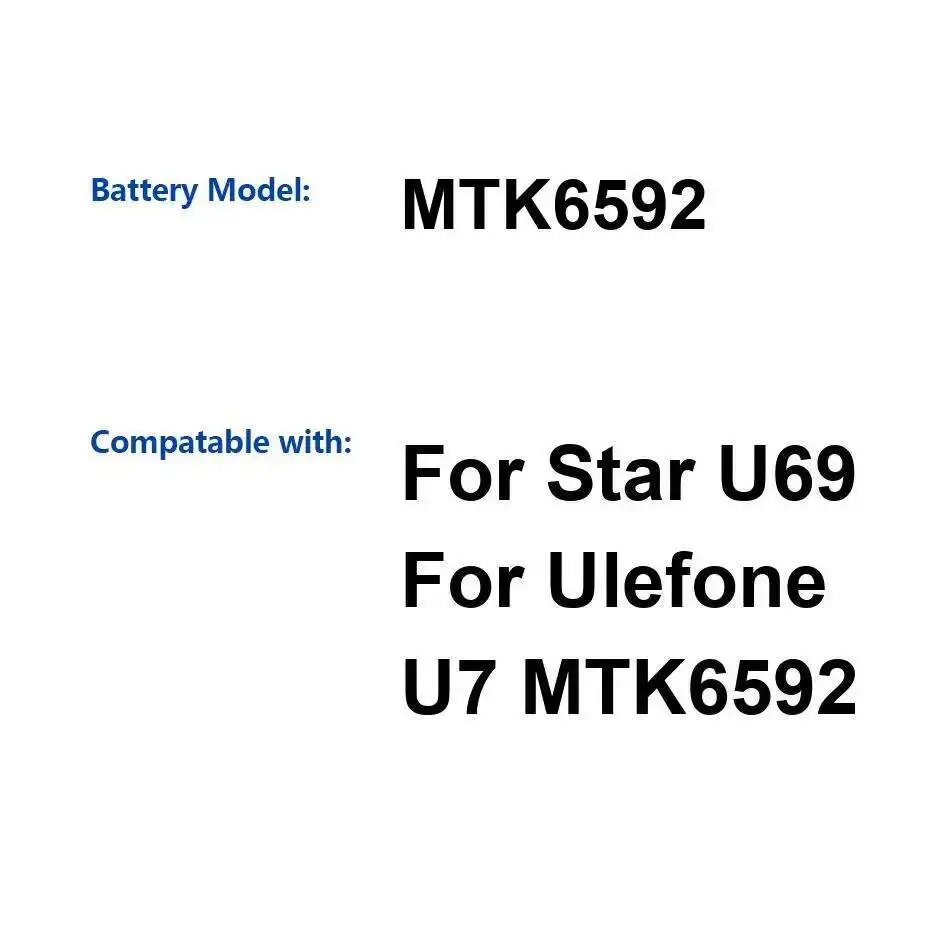 

Для Ulefone U7 U69 3500 мАч большой емкости легкий аккумулятор для мобильного телефона MTK6592