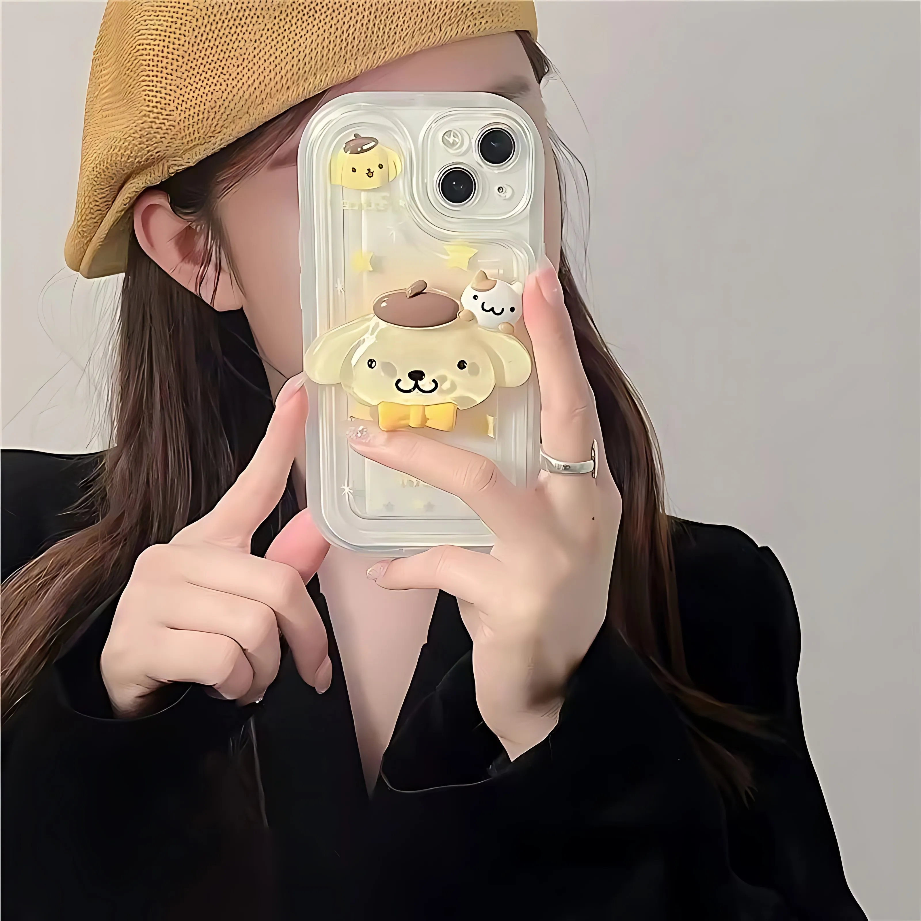 Sanrios Cute Melody With Bracket Phone Case For Samsung Galaxy A55 A35 A15 A54 A34 A24 A14 A13 A73 A53 A33 A23 4G 5G Back Cover - náhled 3