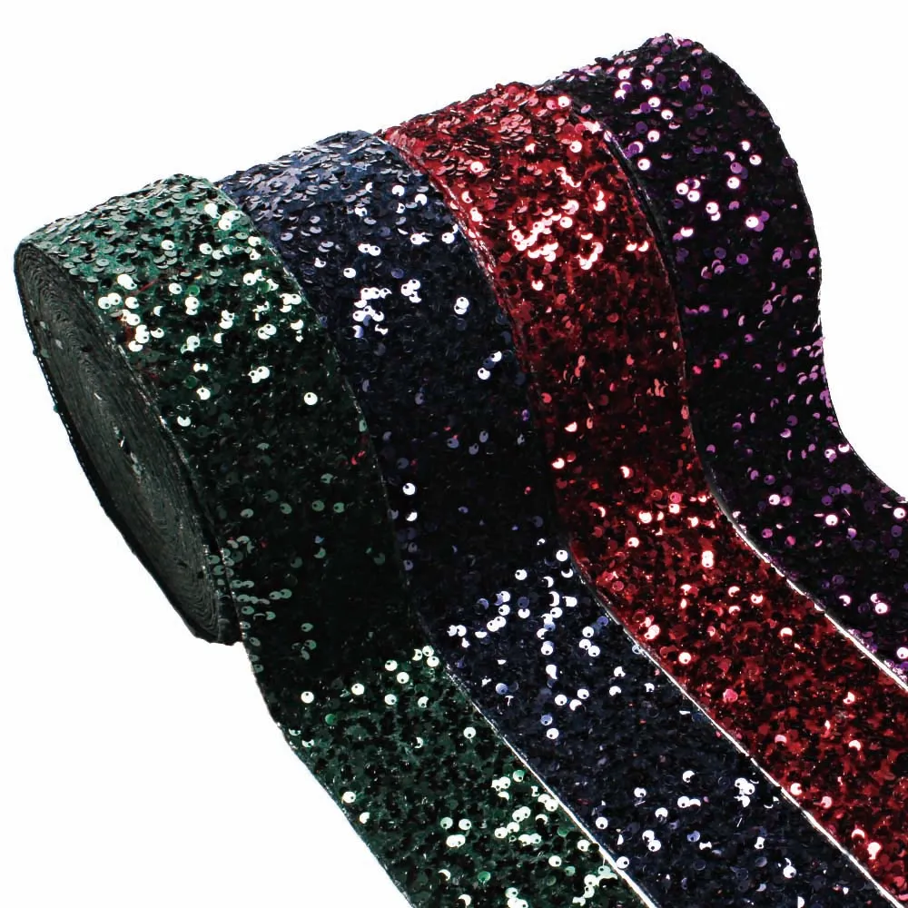 3inch Velvet Sequin Ribbon 75mm DIY for Hairbows Craft Materials 20yards in stock