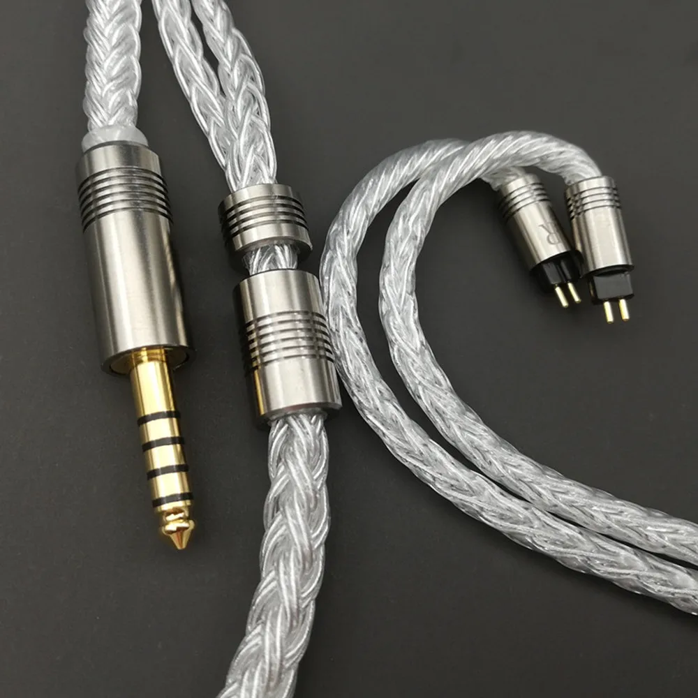 FENGRU 16 Strands of 5N Sterling Silver Earphone Upgraded Cable 2Pin 0.78mm MMCX A2DC QDC for IE900 600 300 KXXS Timeless