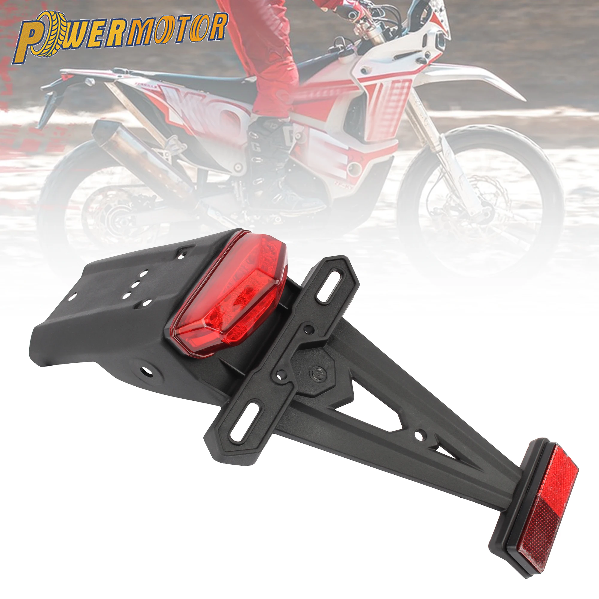 

Motorcycle Tail Light License Plate Bracket Rear Fender Reflector Assembly Universal Motocross Taillight Modified Accessories