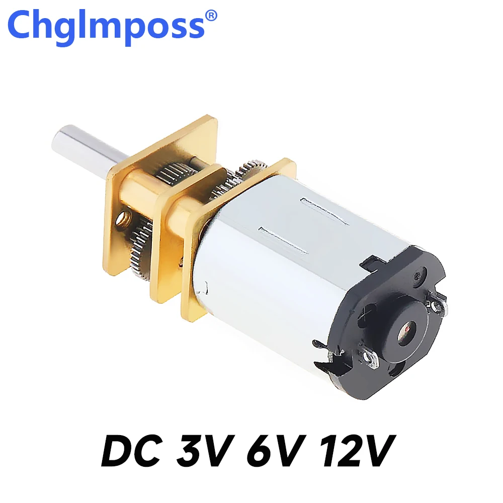 DC 3/6/12V N20 Mini Micro Gear Motor Electric Gearbox Motors With Gear Wheel 15/30/50/60/100/200/300/500/600/1000/1500Rpm