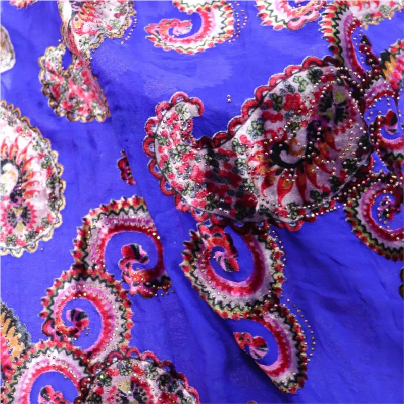 ผ้าไหมกำมะหยี่ทอลายนูนลายเพชรและลวดลาย ผ้าเฉียวฉี สำหรับตัดเย็บเสื้อผ้าแฟชั่นกี่เพ้า