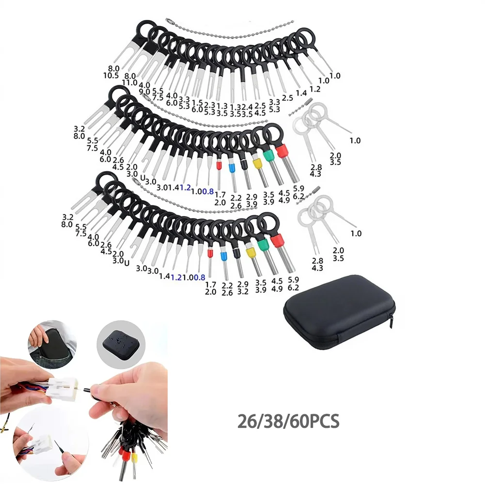 

26/38/60Pcs Car Terminal Removal Wire Wire Crimp Connector Extractor Automotive Kit Car Efficient Removal Tools