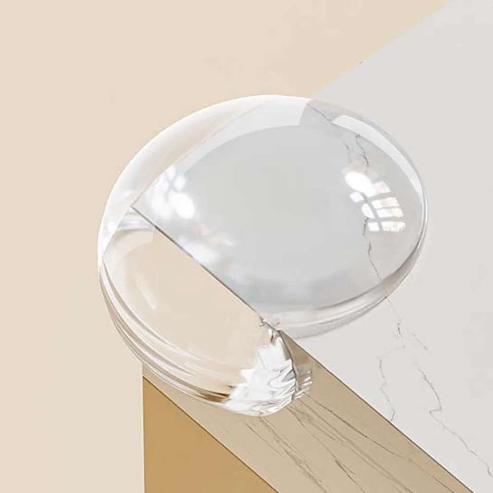 12 pz/set Airbag Bordo In Silicone Angolo Nastro Biadesivo Trasparente Tavolo Angolo Copertura Protettiva Beige a Forma di L