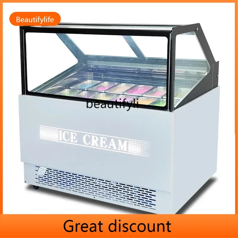 

ay55 Y Commercial ice cream cabinet thick cut fried yogurt frozen display cabinet horizontal frozen popsicle ice cream cabinet