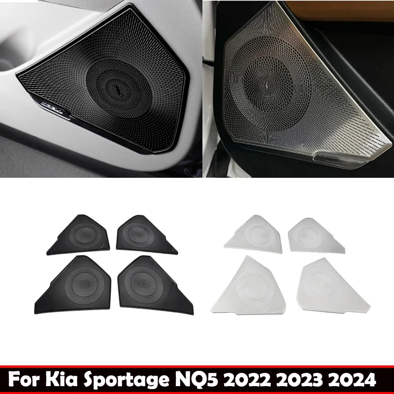 

ABAIWAI For Kia Sportage Nq5 2022 2023 2024 Stainles Steel Car Audio Speaker 4 Door Loudspeaker Panel Cover Trim Interior