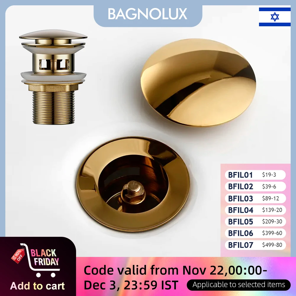 Pop Up Drain Button Bathroom Sink Plug Drainer Siphon Waste Stopper Wash Basin Faucet Accessory Washbasin Pipe Black Gold Rose