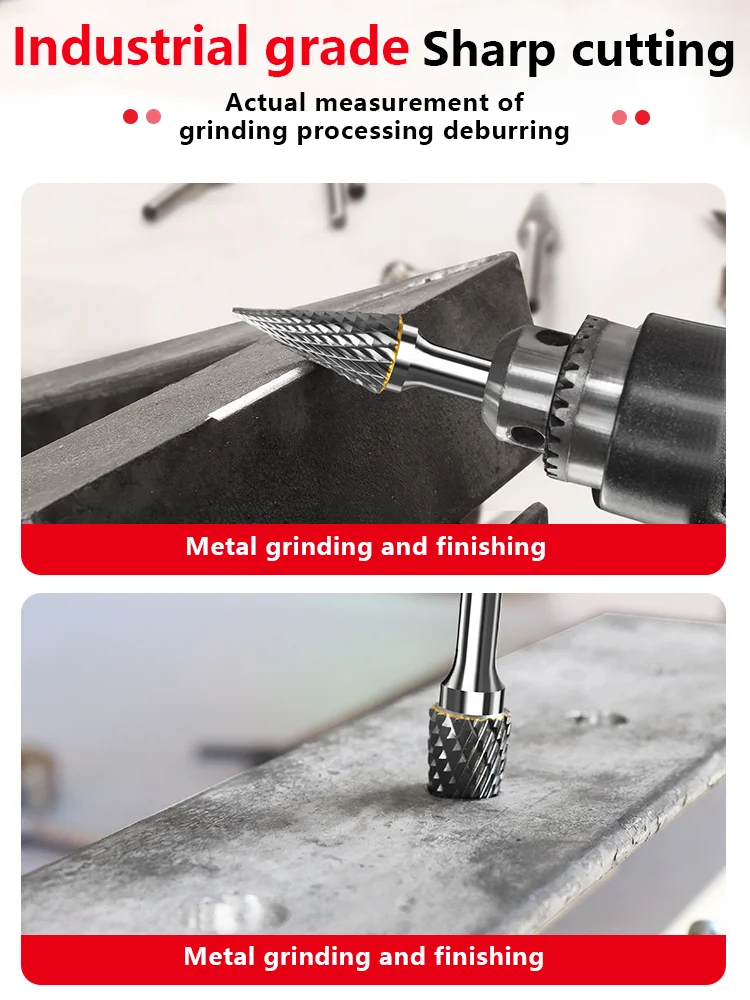 Alloy rotary file tungsten steel grinding head M-shaped conical pointed head reaming drill metal woodworking engraving grinding