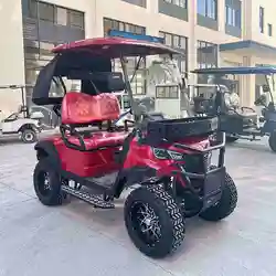 MMC Best Sale New MD 4+2 Seat 48V Lithium Battery 4000W Electric Golf Car Club Car Golf Scooter 4 Wheel 6 Seater Red Golf Cart