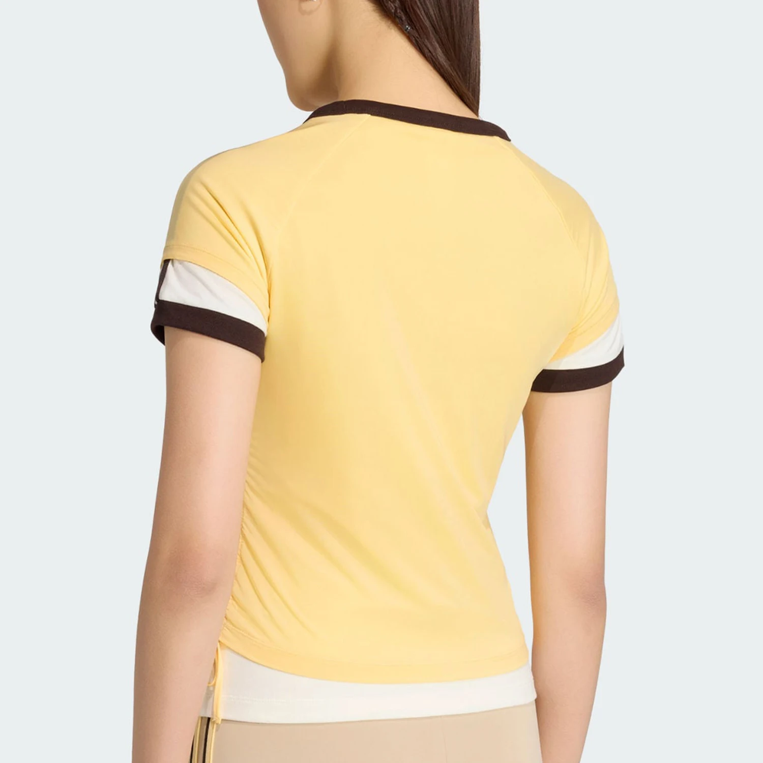 Adidas genuine clover women's double-layer sports slim fit short sleeved T-shirt KW4526