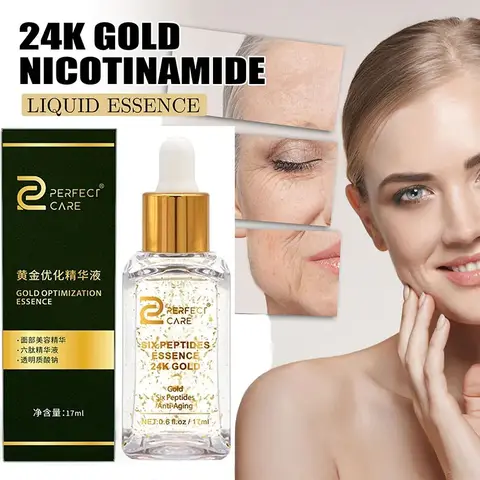 24 Ayar Altın Yüz Serumu Cilt Tonunu Aydınlatıcı Yaşlanma Karşıtı Hyaluronik Asit Nemlendirici İnce Çizgileri Azaltıcı Esans Beyazlatıcı Altın Cilt Bakımı