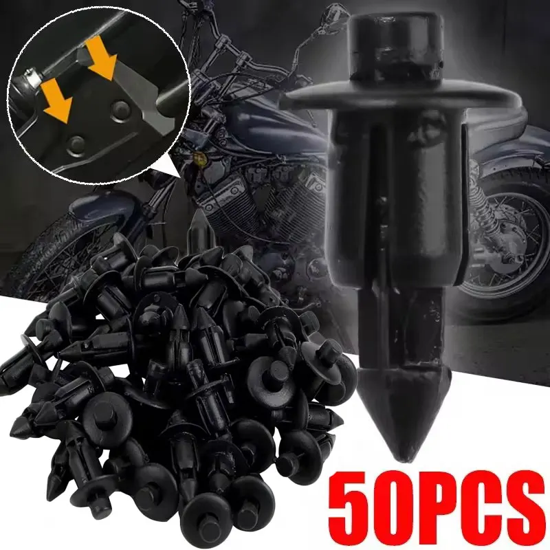 10/30/50 PCS  Black Plastic Rivet Fixing Panel Body Trim Panel Fixing Screw Clip Motorcycle Accessories Car Fasteners & Clips