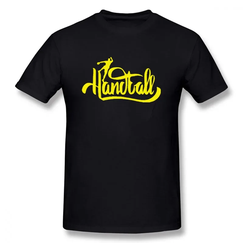 New Funny Handball T Shirt Men Short Sleeves Hip Hop Oversized O-Neck Cotton T Shirts