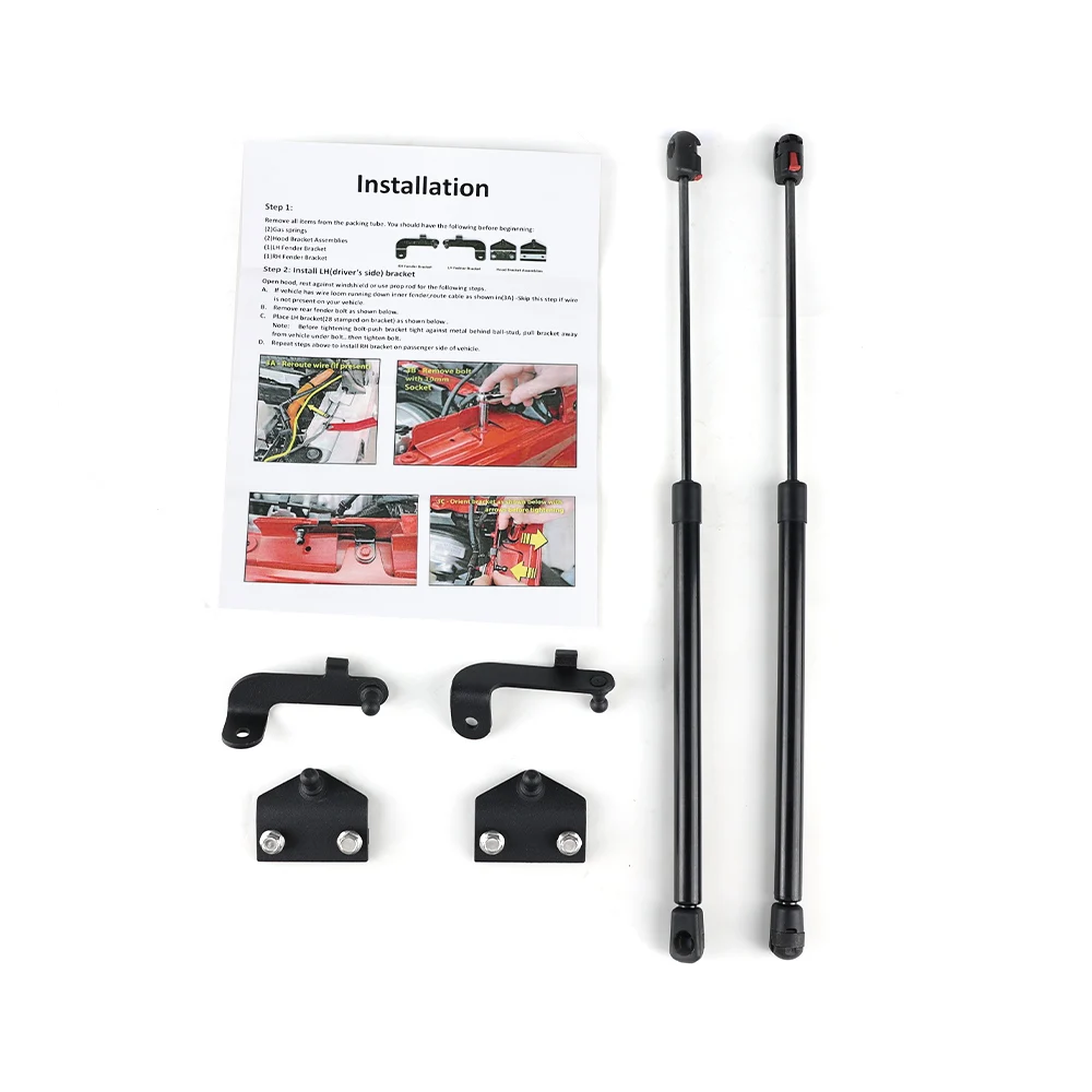 Front Hood Lift Strut Suspension Support Kit Compatible For Jeep Wrangler JL 18-24 & Gladiator JT 20-24